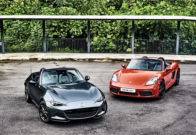 Mazda MX-5 and Porsche 718 Boxster