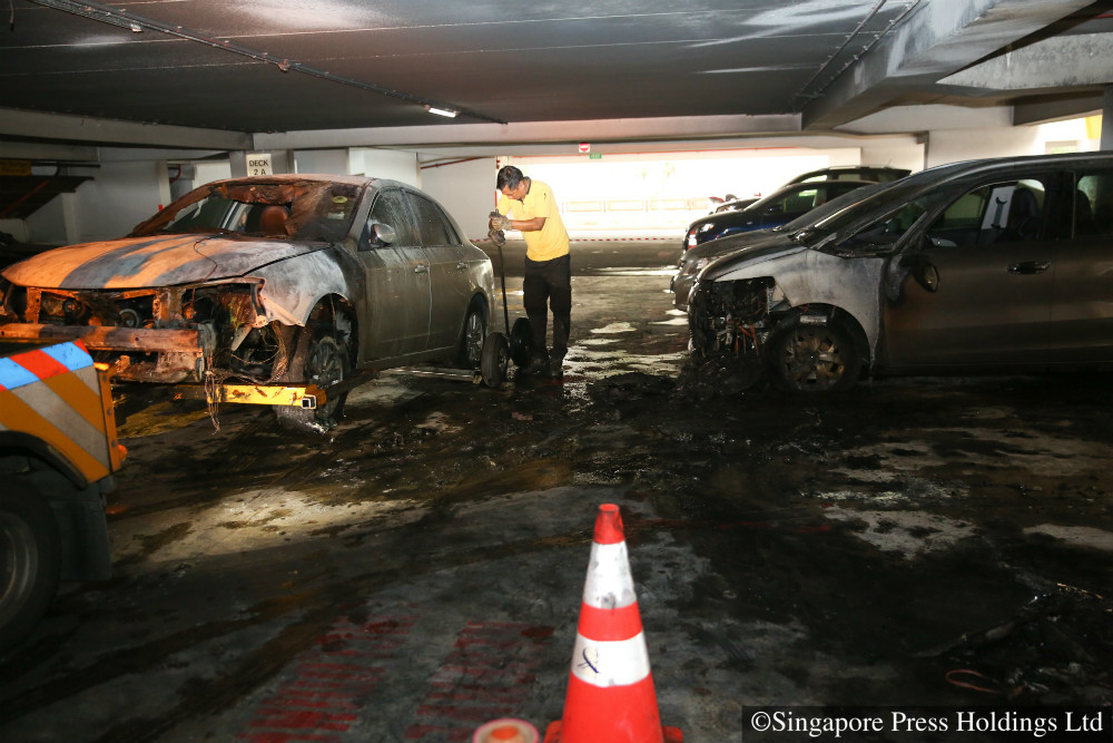 Fire in Toa Payoh carpark damages three cars