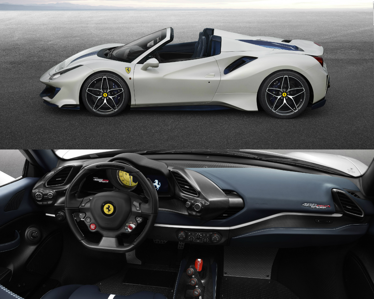 Ferrari's 488 Pista Spider is directly derived from the 488 Pista, which encapsulates all the racing experience gathered on world’s circuits with the 488 Challenge and the 488 GTE, and as a result, the new Spider offers the highest level yet of technological transfer from the racetrack to a road-legal drop-top car.